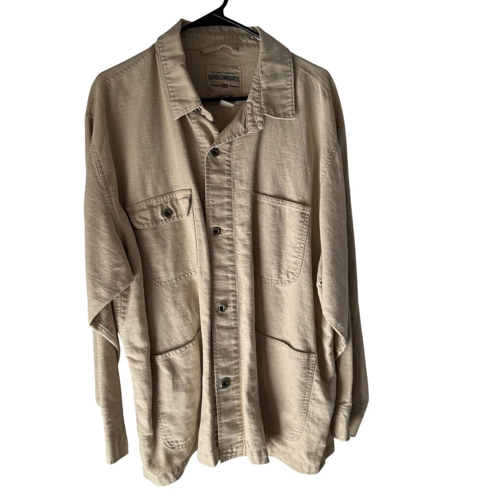 Unionbay Y2k Size Small Beige‎ Casual Button Up Shacket Shirt